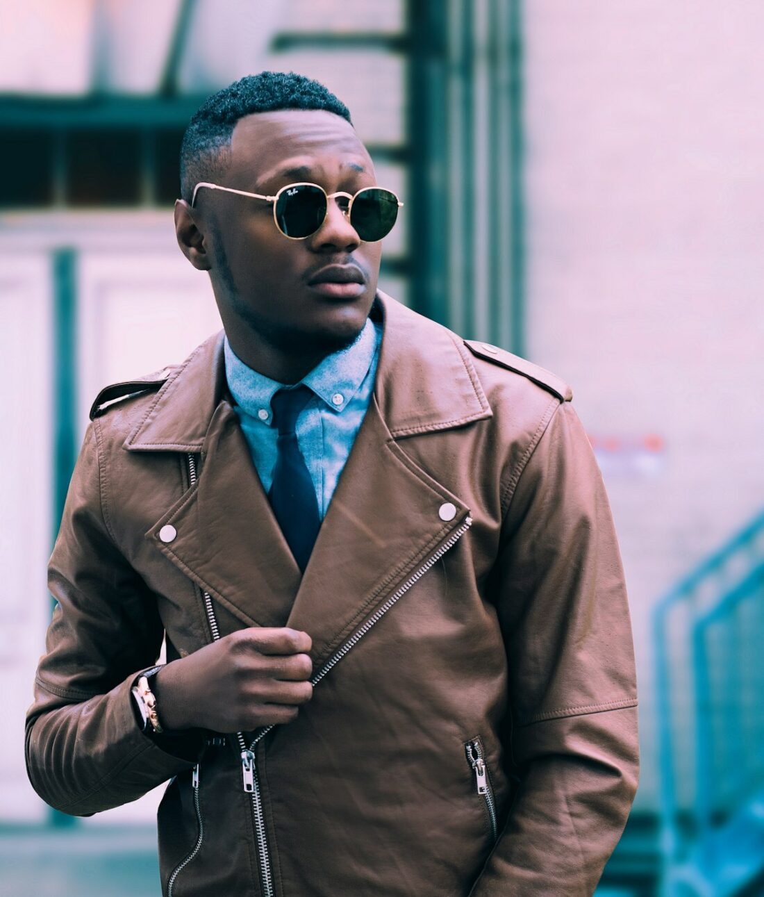 Blouson Cuir Cognac